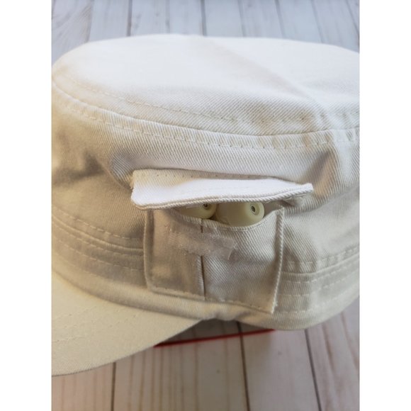 White Color Cadet Hat, 100% Cotton Military Cap, Cadet Adjustable Hats - Picture 3 of 9